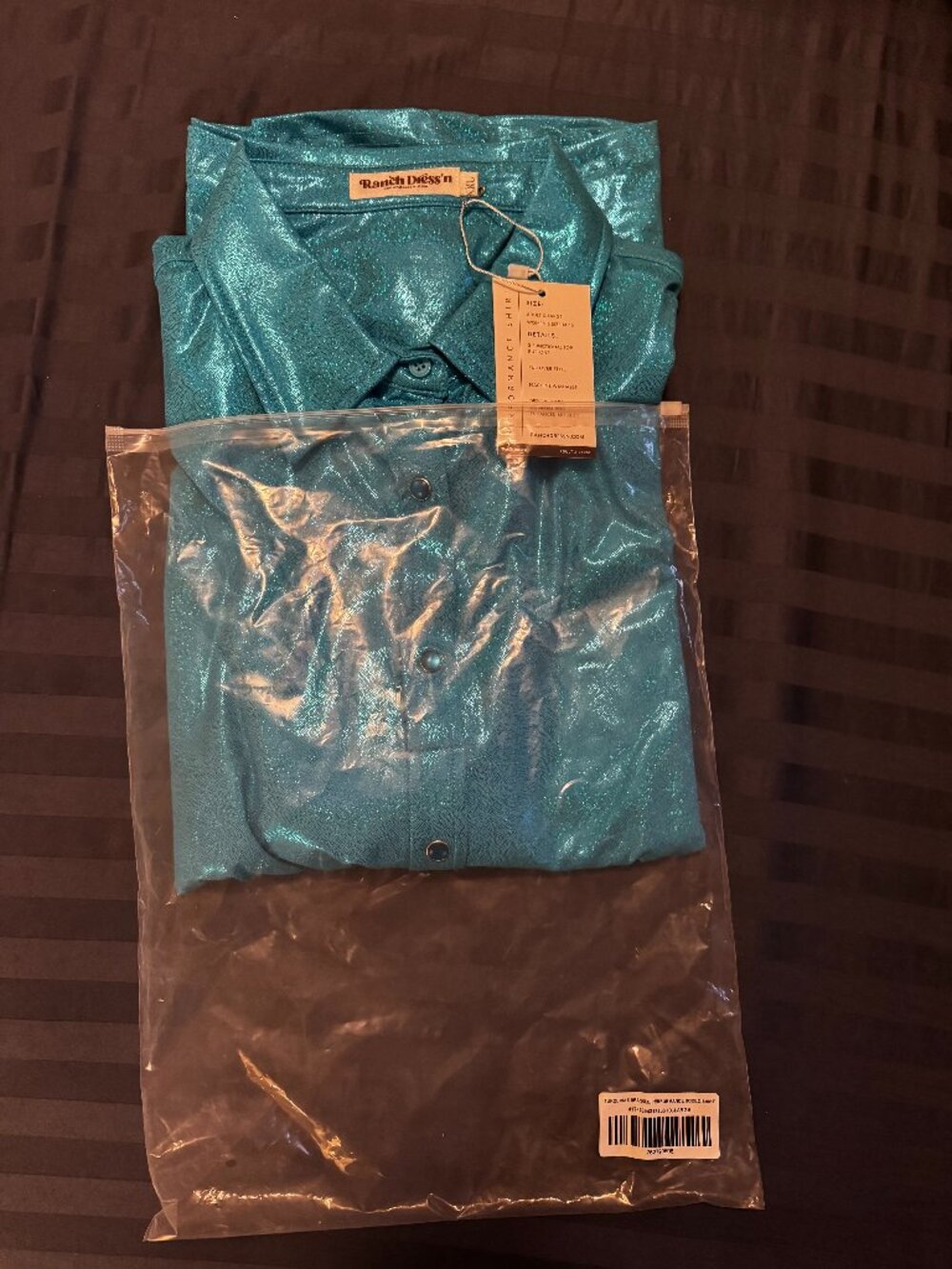 Ranch Dress'n Sparky Teal Women's Rodeo Shirt - Size XL
